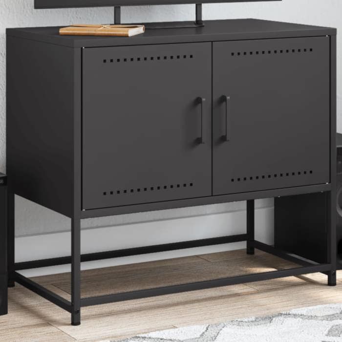 VidaXL TV Cabinet Black 68.5x39x60.5 Cm Steel, TV Stand, TV Sideboard, Multimedia Unit, TV Bench, Hi-fi Cabinet, Center of 846470