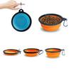 Easy taking portable Pet Food Bowl for Cats And Dog TPE foldable Collapsible Travel Outdoor Water Food plate for Pets