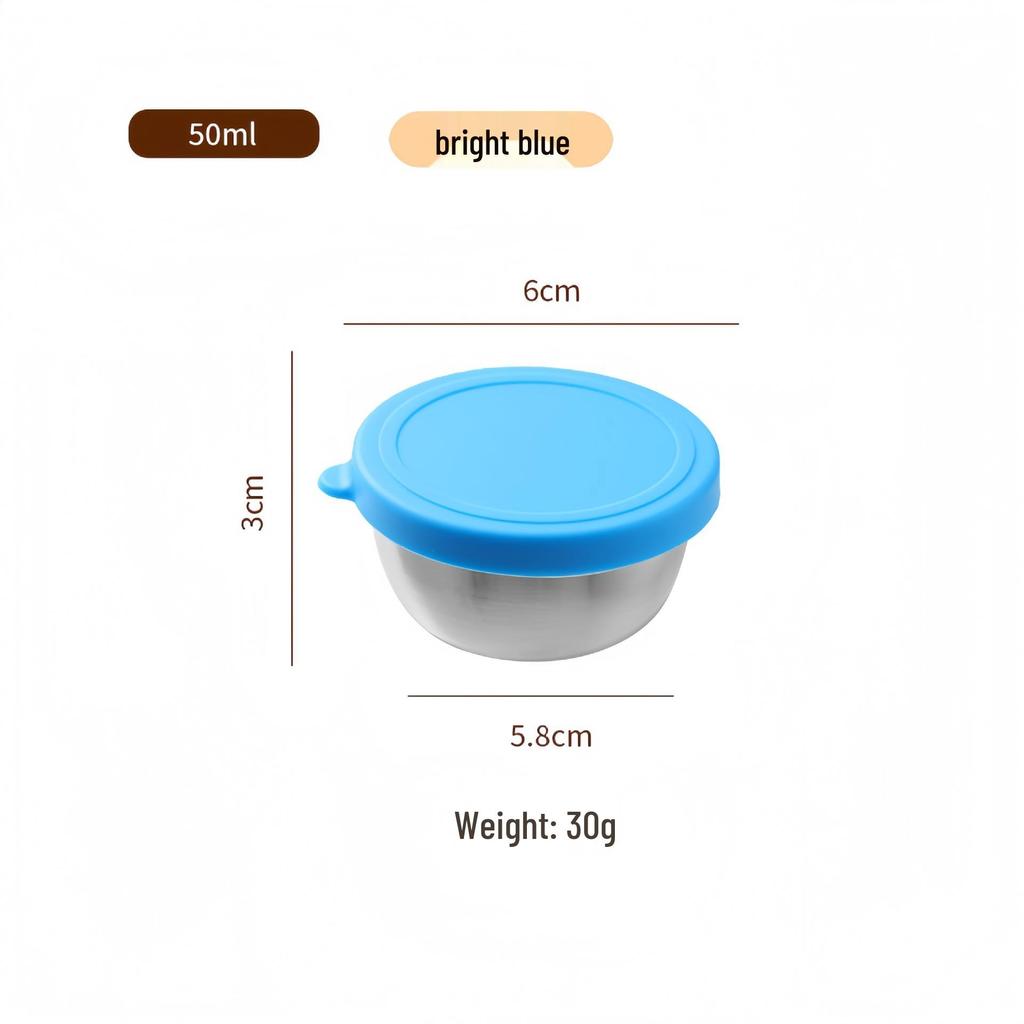 Reusable Sauce Cup with Macaron Lid - 304 Stainless Steel, 40/50/70ML, Portable Dipping or Seasoning Dish.