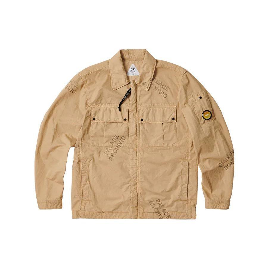 Palace x C.P. Company Washed Cotton Shirt Jacket Stone Unisex Outerwear Tan P23CPSHT001