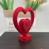 Double Heart Sculpture 3D Printed Red Heart Figurine Romantic Tabletop Ornaments for Anniversary Home Desk Shelf Decor Wedding Romantic Gifts