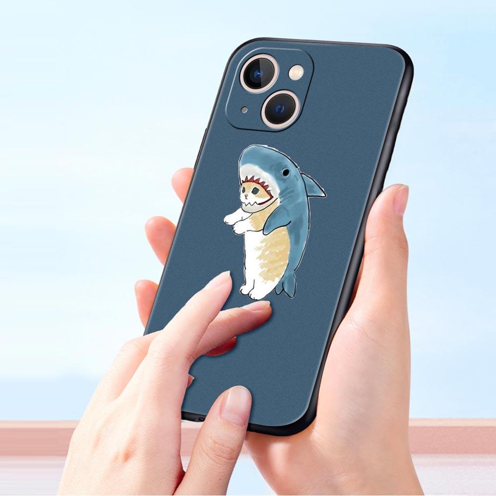 Cute Animals Cat Cartoon Phone Case For iPhone 17 16 15 Pro Max 11 12 13 14 7 8 Plus SE 2020 X XR XS Cover Soft Black