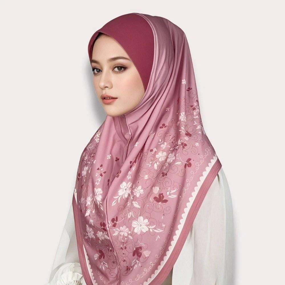 Breathable Printed Arab Lady Headscarf Adjustable Hijab Head Wrap Women