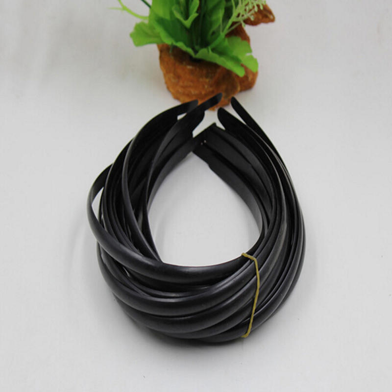 10Pcs 12Mm Blank Plain Plastic Headbands Diy Hair Band Accessory