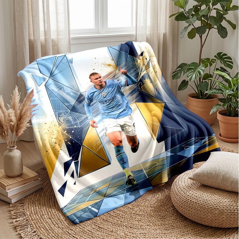 Erling Haaland Soft Flannel Fleece Blanket Lightweight Cozy Warm Throw Blanket For Sofa Bed Home Decor