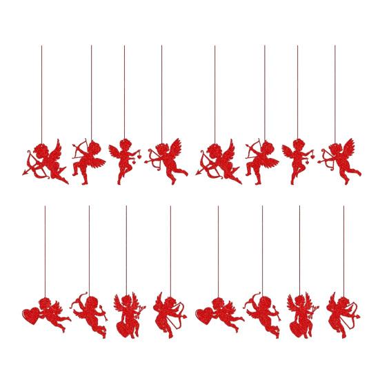 

Valentine s Day Cupid Hanging Decoration Romantic Cupid Shaped Paper Cutouts Pendant for Wedding Anniversary Holiday Party Decoration 16pcs
