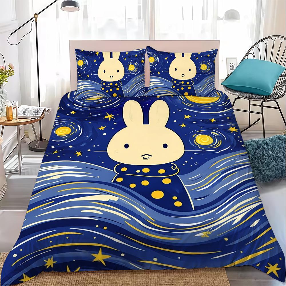 M-MiffyS Cute Duvet Cover Set Home Style Bedding Soft Laundry Cotton Bed 3 Piece Set Student Dormitory Gift