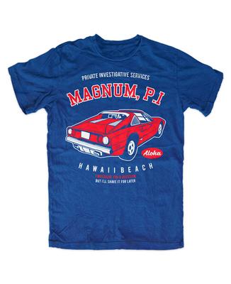 Magnum PI Car Blue Tom Selleck Tv Hawaii Island Hoppers Aloha 80S Kult Unisex T-Shirt