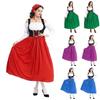 Női Vintage Farm Ruha Egyszínű Patchwork Hosszú Ujjú Ruhák