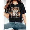 WomenS Casual Crew Neck ShortSleeve TShirt with Route Centennial Anniversary Pattern Print