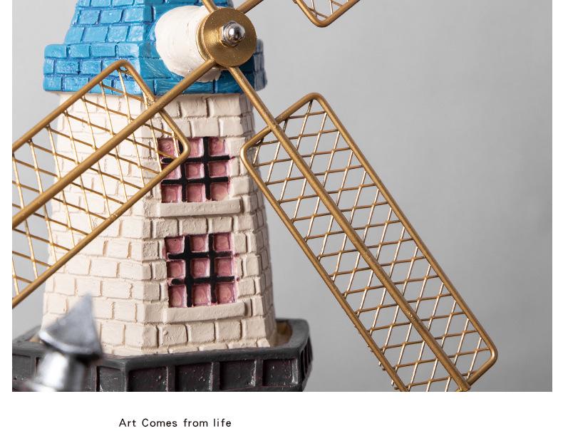 Moderní Retro Nizozemský Větrný Mlýn Vínová Skříňka Stolní Dekorace