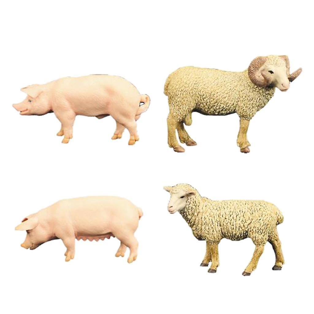 4 Pieces Realistic Animals Action Figure Model for Kids Pretend Toys