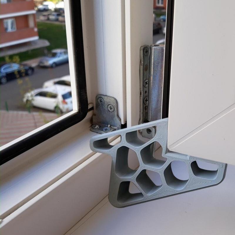 Window/Balcony Door Stopper with Track Lock Heavy Duty Door Stops Non-Slip Door Wedge Wall Protector Easy Installation/Removal
