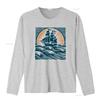 Vintage Nautical Sailing Ship Sunset Ocean Wave Print Casual T Shirt Vintage Washed Designer Clothes Stretched Unisex