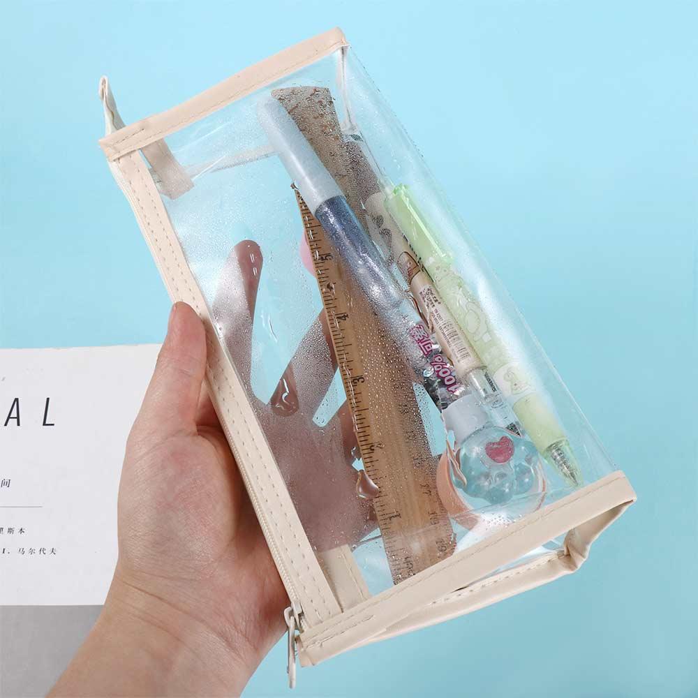 School Office Supply Students Gifts Pencil Case Zipper Pen Pouch Transparent Pencil Bag Storage Bag