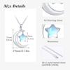 CUOKA MIRACLE Moonstone Necklace Moon Star Necklace 925 Sterling Silver Crescent Moon and Star Pendant Necklace Synthetic Rainbow Moonstone Star Moon