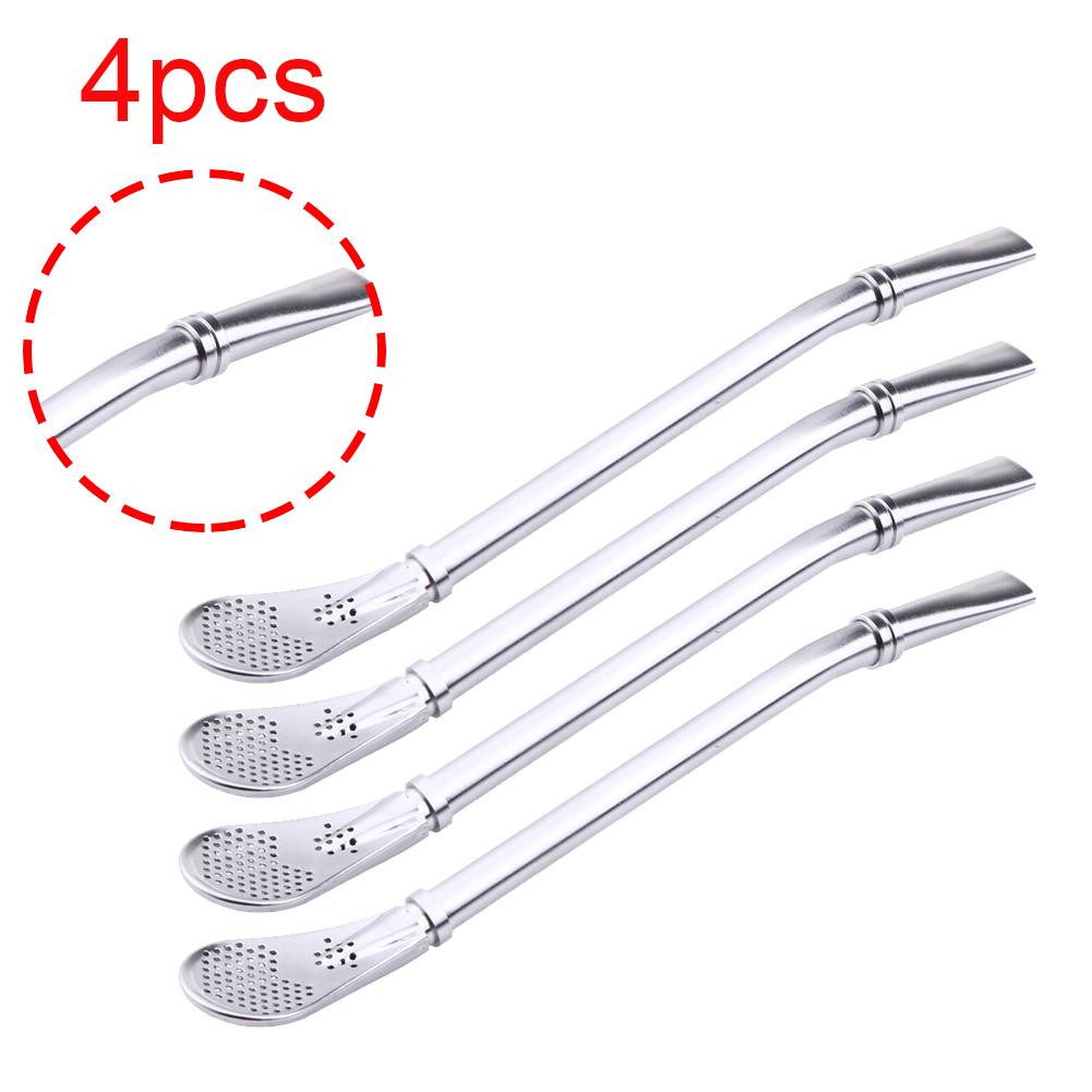 Drinking Straw Filter Handmade Stainless Steel Drinking Straw Spoon Tea Filter Grass Matte Tea Straws Bulb Pumpkin Reusable Tea