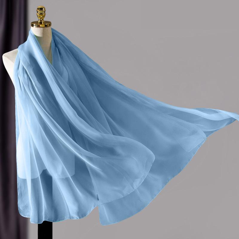 Fashion Solid Soft silk Scarf Spring and Autumn long Shawl Female Summer Sunscreen high quality Scarves Headband Hijab Bandana