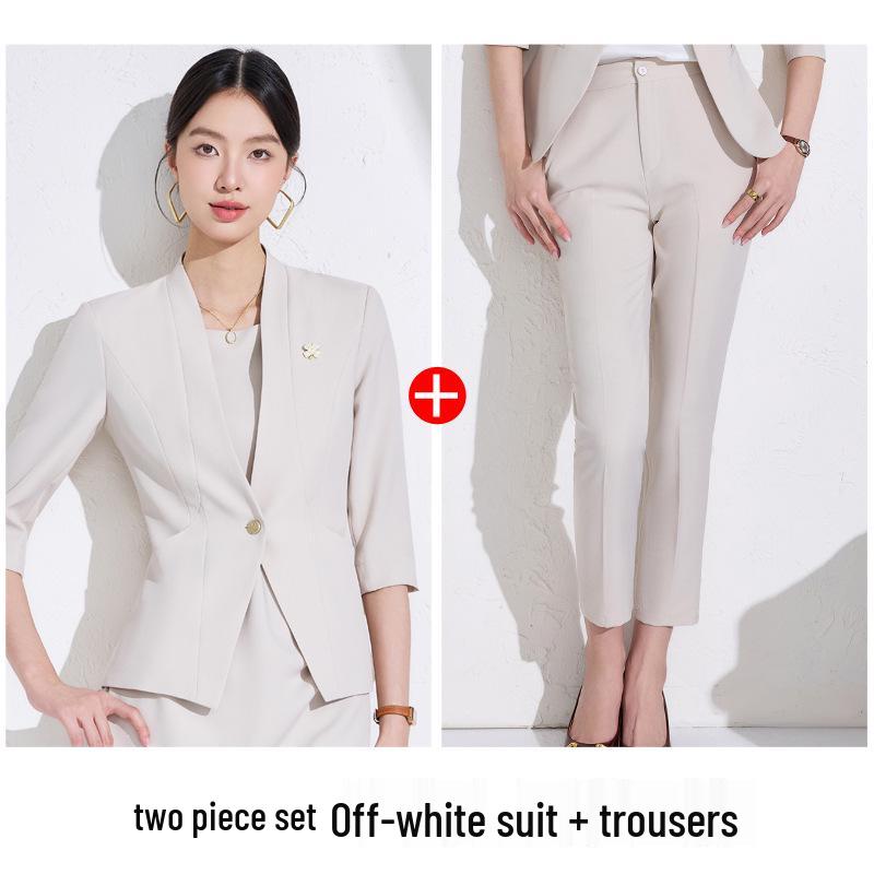 2025 Women's White Blazer: High-End Professional Attire with Goddess Style for the Workplace