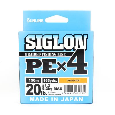 Sunline PE-Schnur X4 Siglon 150M PE 1.2 20LB Orange (1335)