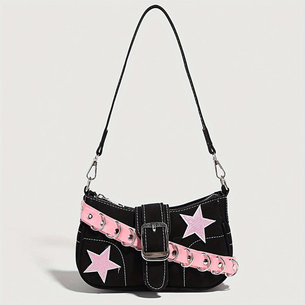 Lokomotivveske Design Kul Kjekk Flerlommers Svart Allsidig En Skulder Crossbody-veske Farge Spicy Girl Kjedeveske