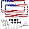 2x For Chevrolet Accessories N US Flag Car SUV License Plate Frame Cover