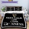 3pcs Duvet Cover Set (1*Duvet Cover + 2*Pillowcase, Without Core), Guinness Draught Print Bedding Set, Bedroom Decor, All‑Season, Gift