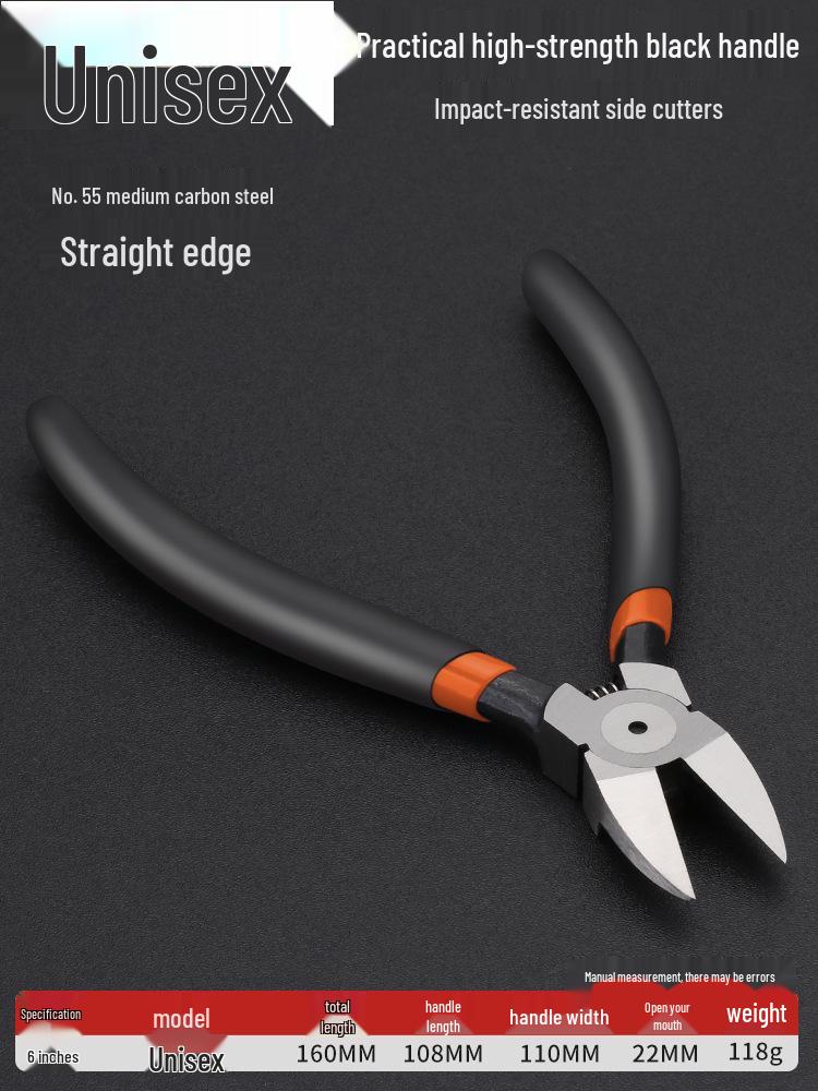 Industrial-Grade 5/6 Inch Diagonal Cutting Pliers - High Hardness Wire Cutters with Small Offset Opening