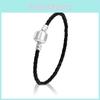 Fashionable Unisex Braided Leather Bracelet With Secure Titanium Steel Magnetic Clasp
