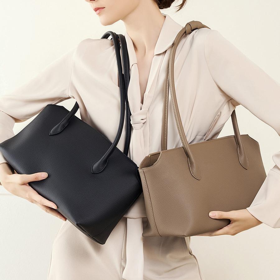 Leather High-end Commuter Women's Bag New Versatile Cowhide Underarm Bag Shoulder Bag Tote Big Bag