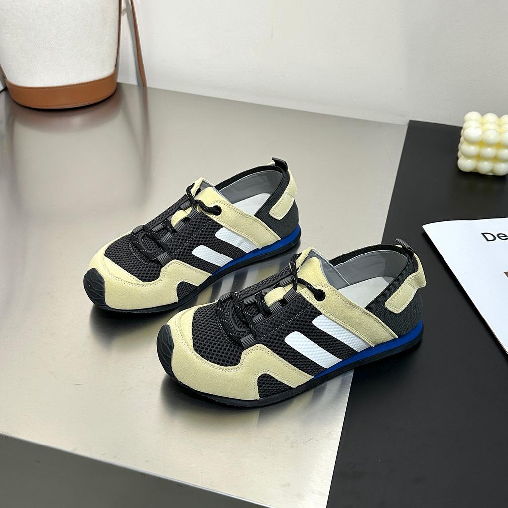 Retro color matching flat-bottomed German training shoes for women's 2025 new mesh breathable and comfortable versatile sports