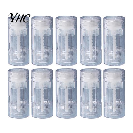 Leerer Deodorantstick 10 Stück 15/30/50G Behälter DIY Sonnencreme Nachfüllbare Flasche Wiederverwendbarer Balsam-Tiegel Drehverschluss Unten Befüllbar Kunststoff Kosmetisch