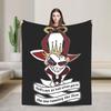 Hazbins Hotels Coperta Peluche Lucifer Biancheria da Letto in Flanella per Studenti Coperte per Arredo Casa Calde Qualità Personalizzata Copriletto Compleanno