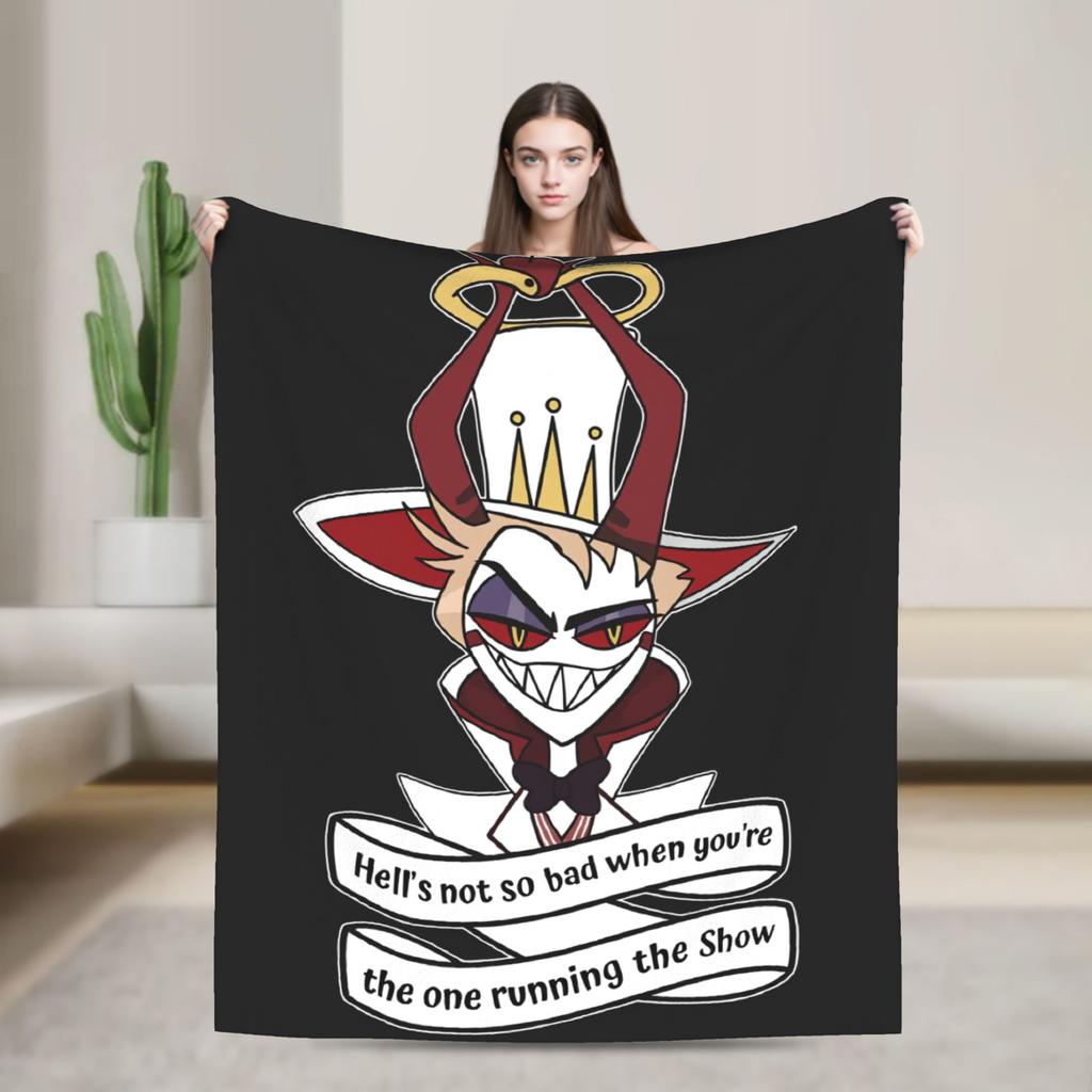 Hazbins Hotels Coperta Peluche Lucifer Biancheria da Letto in Flanella per Studenti Coperte per Arredo Casa Calde Qualità Personalizzata Copriletto Compleanno
