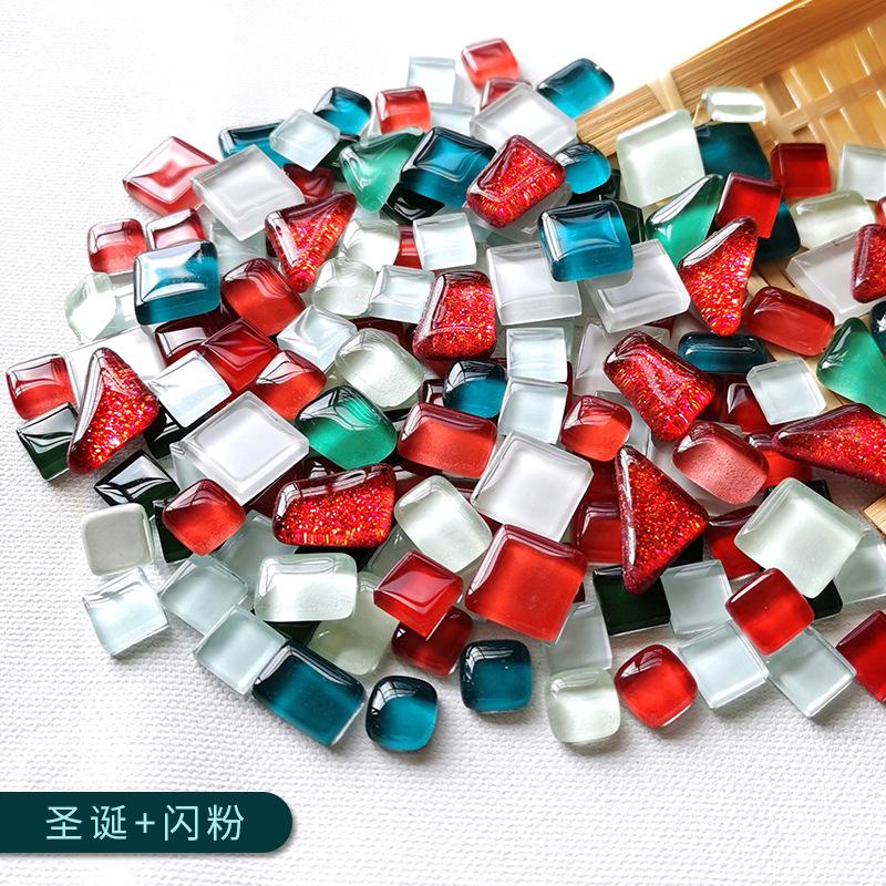 100g Diy Mix Color Glitter Glass Mosaic Stones Mosaic Tiles Glass Pebbles Crafts Material Puzzle For Diy Mosaic Making Arte