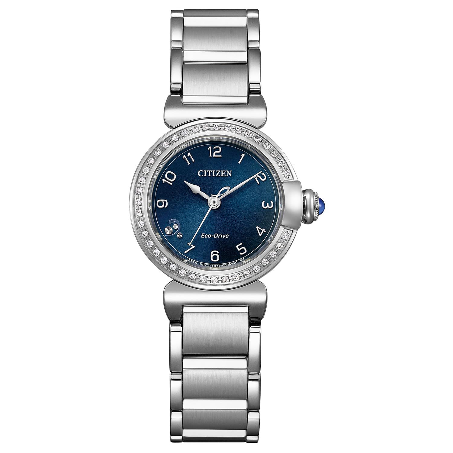 

Фотоелектричний годинник Waterproof Navy Diamond ROUND колекція Silver [Citizen] Eco-Drive EM1120-87L для жінок Темно-синій