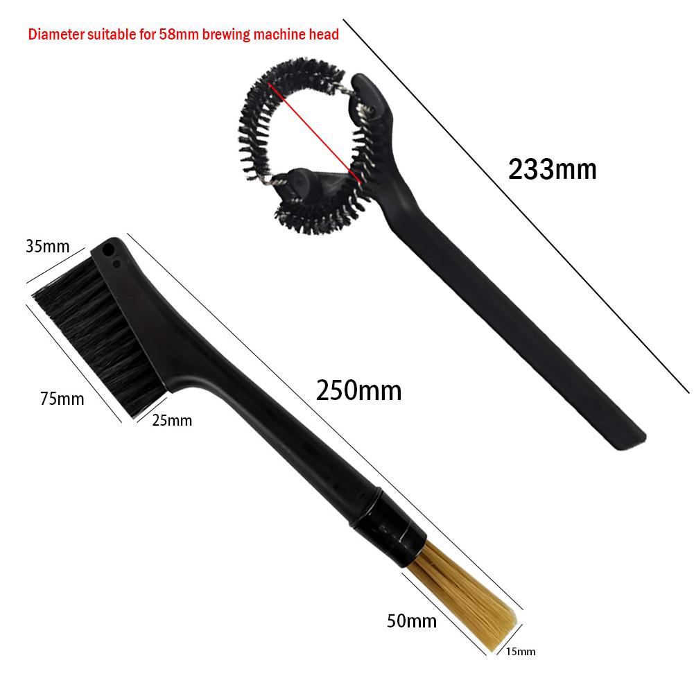 51/58mm Coffee Grinder Brush Professional Coffee Machine Washing Brush Removable Comfortable Grip Double-end for Coffee Shop Bar