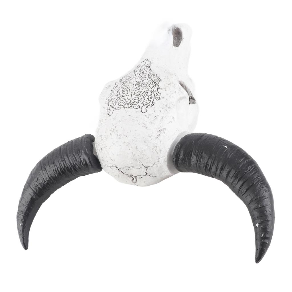 Resin Bull Head Wall Hanging Decoration Long Horn Animal Sculpture Background Wall Home Ornament