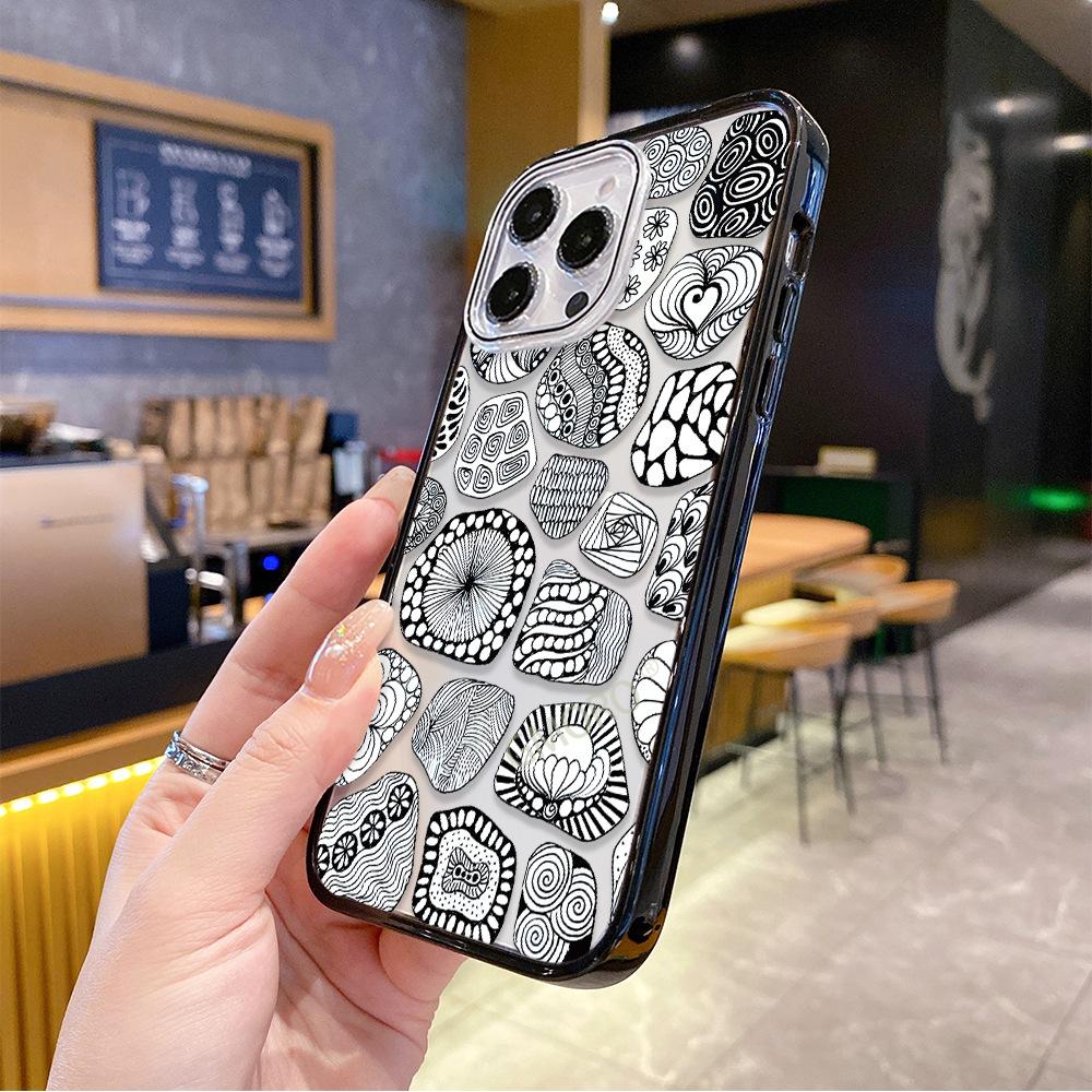 North American Station Personality Texture Graffiti Mobile Phone Case iPhone14 Art Wind Magnetic Transparent Shell Apple 17promax