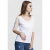 T-shirt femme - URBAN CLASSICS - Raglan 2.0 - 100% Coton - Manches trois-quarts - Col large