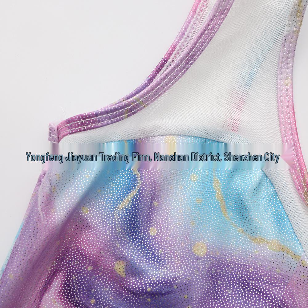 Silver Mesh Children's Gymnastics Leotard and Shorts Dancewear Set