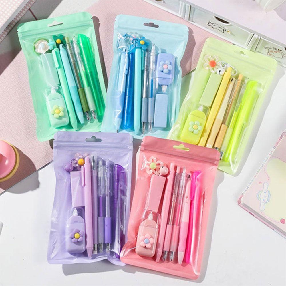Macaron Color Stationery Set 8-in-1 Highlighter Durable Gel Pen  Students Gift