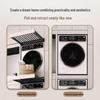 Retractable Balcony Clothes Rack with Overhead Hanging Rod and Built-in Storage