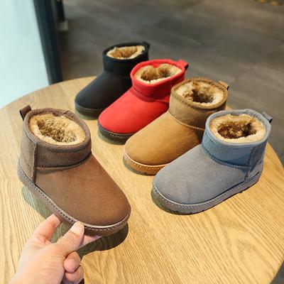 New Winter Children's Snow Boots Children's Shoes, Thickened Fleece Warm Cotton Shoes Non-slip Children's Cotton Boots