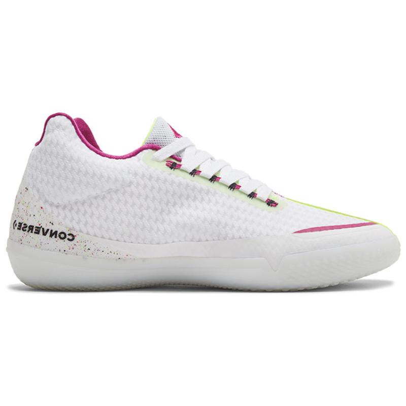 Converse All Star BB Evo Round Toe Lightweight Low-top Practical Basketball Shoes Unisex White Rose Pink