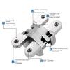 Hidden Gate Hinge Stainless Steel Invisible Hinges Concealed Barrel Wooden Box 180 Degree Folding Heavy Duty Built-in Door Hinge