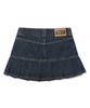 ANDTHEOTHER Pleated Denim Mini Skirt Blue