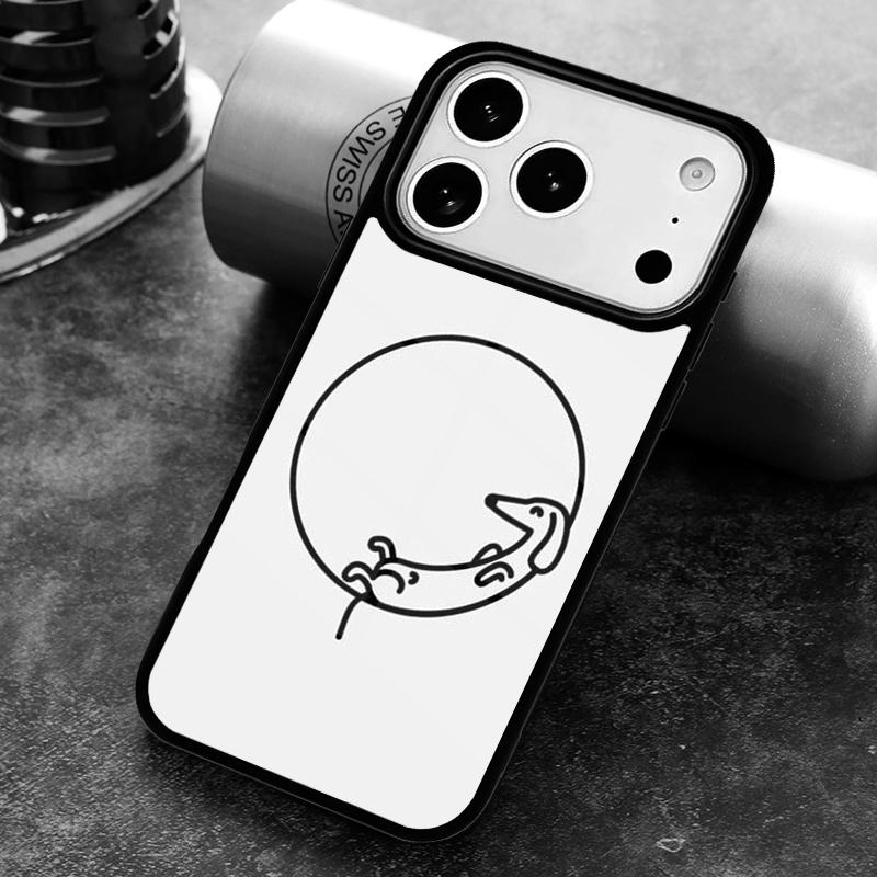 Cartoon Dachshund Sausage Dog Phone Case For iPhone 17 16 15 14 13 12 11 Pro Max Plus 17Air Soft Silicone Cover