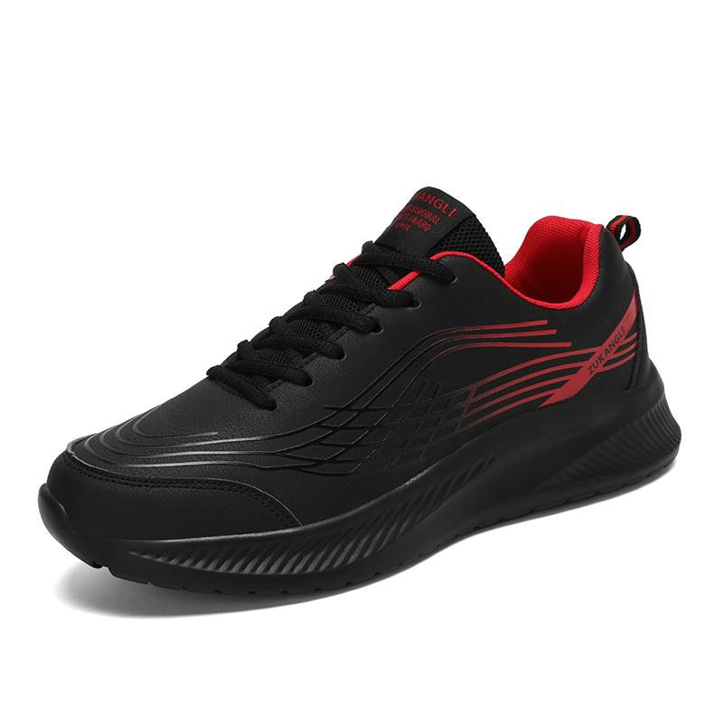 Fashion Thick Soled Black Running Shoes Men Waterproof Athletic Sneakers Men Wear-resistant Non Slip Walking Sport Shoes Comfortable Men