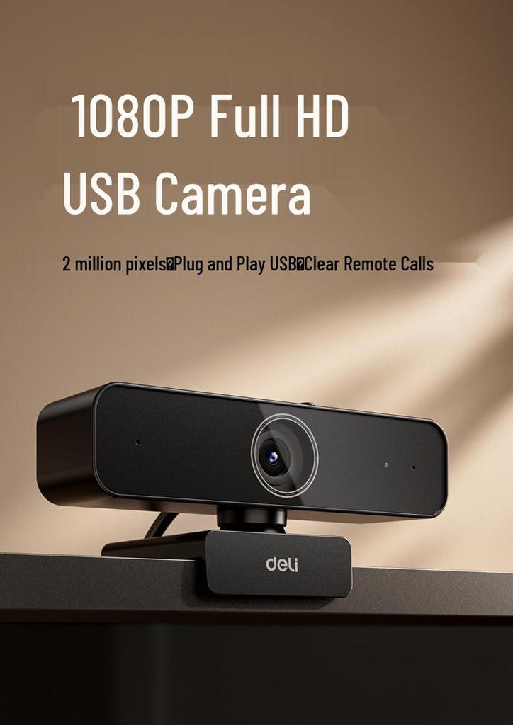 Deli 4K USB Camera with Integrated Microphone for Desktop & Laptop Live Streaming